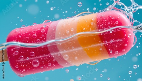 Colorful Ice Pop Sparkling Water Splash