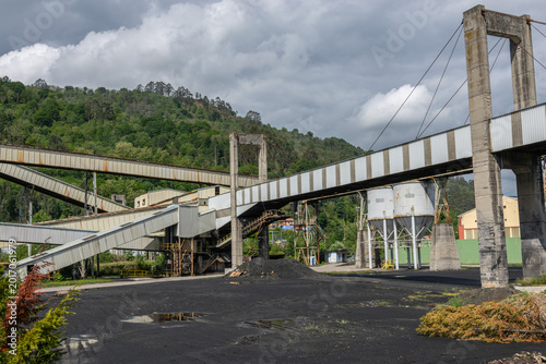 Coal mining in the highlands of Northen Spain, Asturias. Coal mine