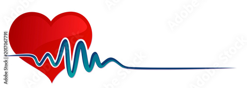 A symbol of red heart with the cardiogram.