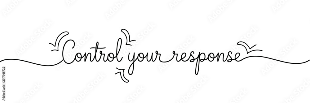 Naklejka premium Control your response in minimal decorative line on white background, none editable stroke
