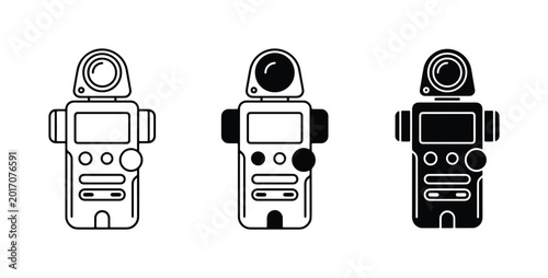 Bild auf Leinwand Retro Light Meter Icons, Vintage Photography Tools, Classic Exposure Meter Set,