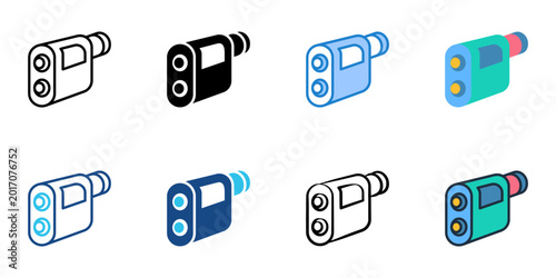 Bild auf Leinwand Rangefinder icons set multiple style collection