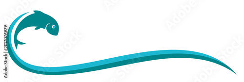 A symbol of fish with wave.