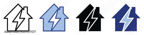 Free Download Electric house symbol for energy solutions, smart home technology, and power service applications - GFXLoad