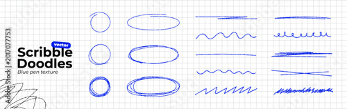 Cuadro en lienzo Scribble doodle set on notebook paper