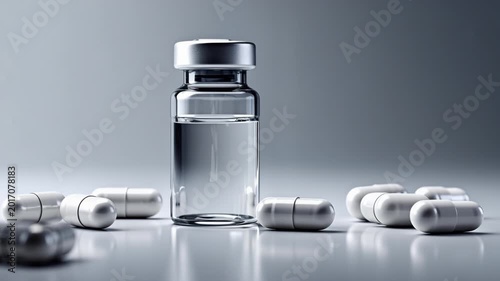 medicine bottle and pills