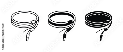 Quadro su tela Audio Cable Icons, Wire Connectors, Sound Jack Plugs, Music Technology Graphics