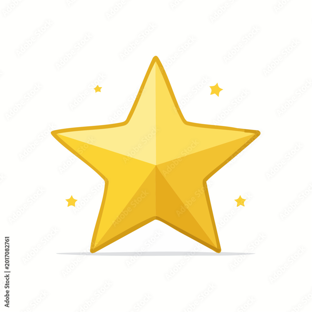 Fototapeta premium Golden Star Icon with Sparkles