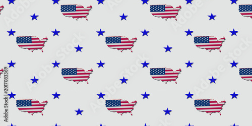 Fourth of july, USA Independence Day greeting card. 3d render.