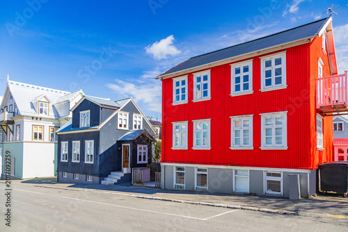Colorful traditional houses in Reykjavik, Iceland.