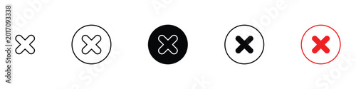 Quadro su tela Close and cancel button icon set for UI navigation