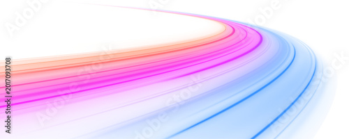 Photos Neon pink light streaks create fast motion across urban roads in PNG format