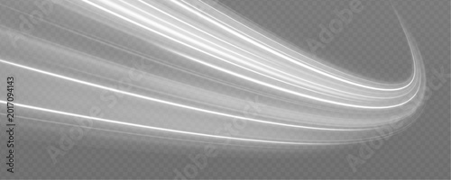 Foto Cyberpunk light trails move in fast motion waves
