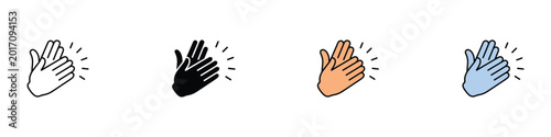 Photos Clapping hands and applause icon set for success and celebration