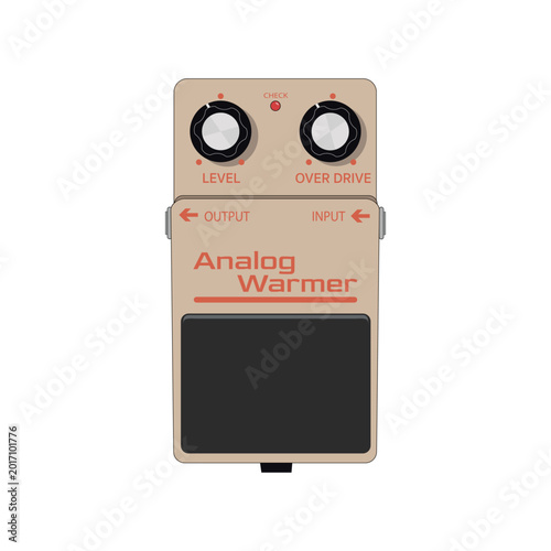 Vászonkép Analog warmer guitar preamp effect pedal vector illustration