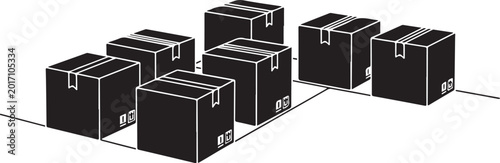 Black boxes on white background in rows