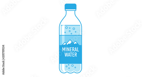 Clear illustration of a water bottle containing fresh mineral water vector art