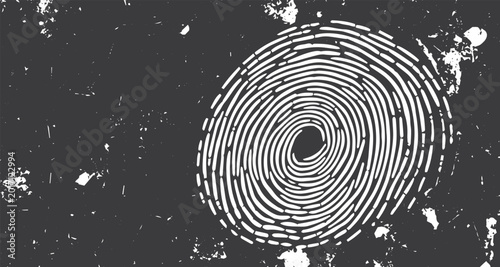 Foto Collection of Fingerprint Icons for Detective Work, Detailed Thumbprint Patterns for Police Identification and Criminal Record Verification Set