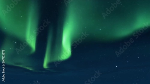 Stunning Aurora Borealis Dancing in Dark Night Sky