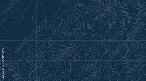 Blue topographic map texture background with detailed contour lines and latitude grid, representing professional cartography and symbolizing advanced geographic spatial data analysis