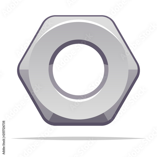 Hex nut vector isolated illustration