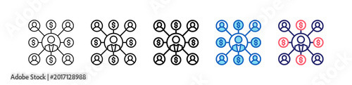 Photos Affiliate Marketing Icon In 5 Different Styles Set Collection.