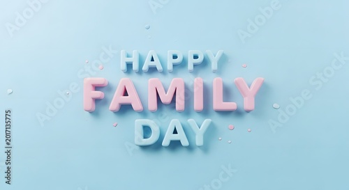 Happy family day wishes and greetings with colorful pastel background