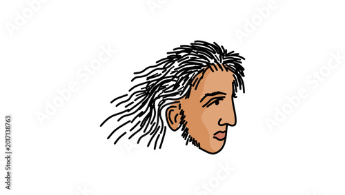 Fotografía Alexander the Great portrait, color vector illustration