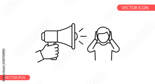 Fotografie Person covering ears from loudspeaker 1.