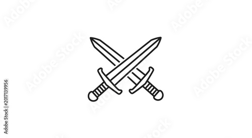 Two crossed swords with handles.