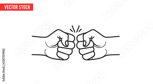 Schilderij op canvas Two fists bumping together in gesture.