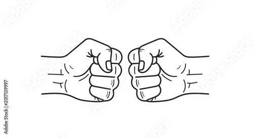 Obraz na płótnie Two fists facing each other strong.