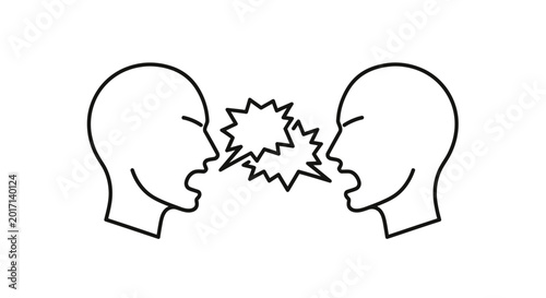 Bild auf Leinwand Two Heads Arguing in Anger.