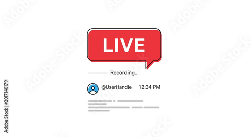 Live streaming recording social media notification.
