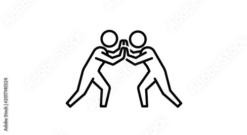 Принти на полотні Two People Engaged in Physical Combat.