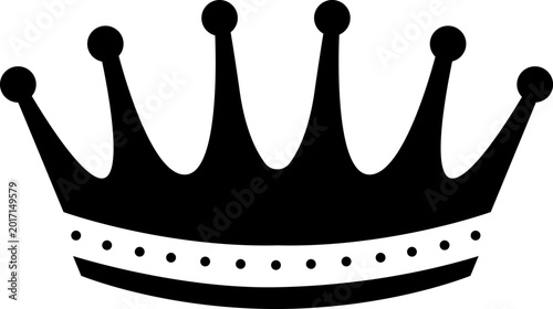 Vászonkép Black crown icon graphic symbolizing power, success, and monarchy