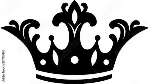 Foto Black crown icon portraying royalty, power, leadership, and prestigious achievem