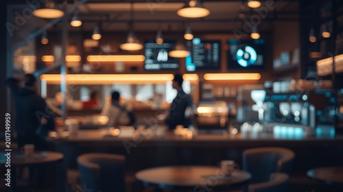 Generative AI Vibrant Modern Caf? Scene with Customer