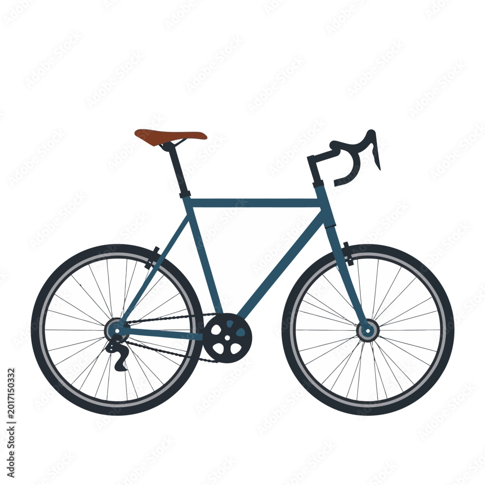 Obraz premium Blue bicycle with brown seat