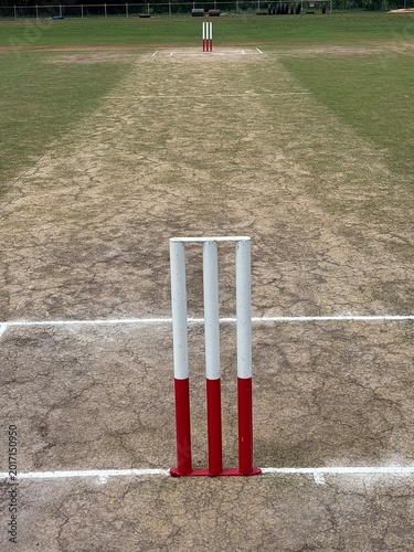 Blind cricket pitch with tactile markings and adaptive setup, designed for visually impaired athletes. Outdoor stadium scene highlighting inclusive cricket, teamwork, accessibility, and sports spirit.