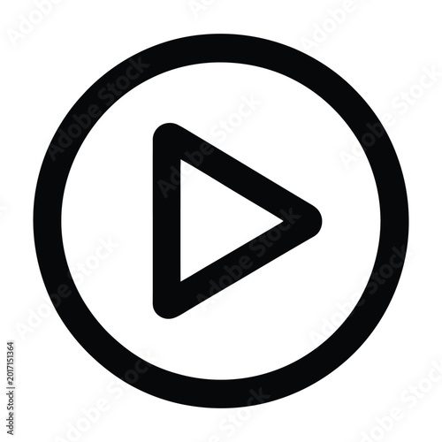 Free Download Play button icon in a circle  media control symbol for audio and video players - GFXLoad