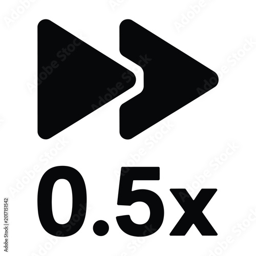 Fotografija Play Button Icon with Half Speed Multiplier Label for Media Player Designs