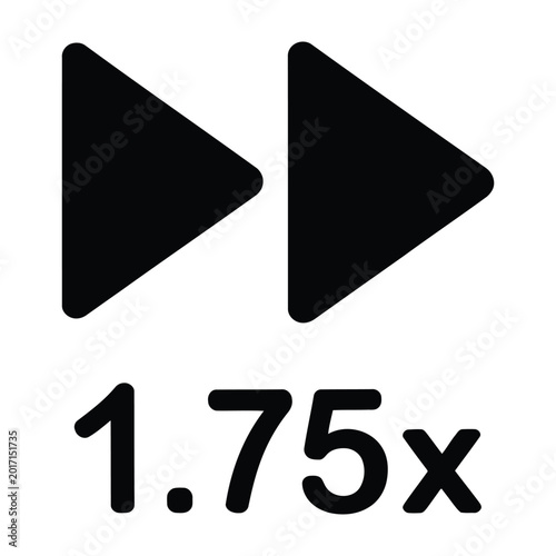 Bild auf Leinwand Play Button Icon with Speed Multiplier Displaying One Seventy Five Times Speed