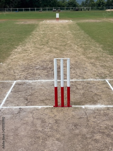 Blind cricket pitch with tactile markings and adaptive setup, designed for visually impaired athletes. Outdoor stadium scene highlighting inclusive cricket, teamwork, accessibility, and sports spirit.