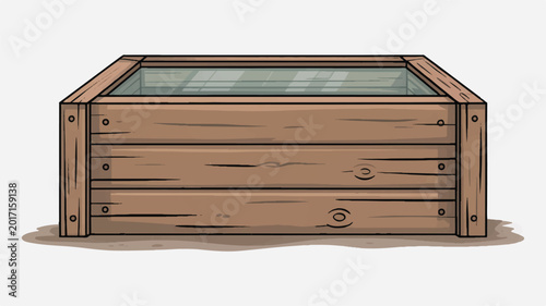 wooden planter box with glass top for plants and flowers