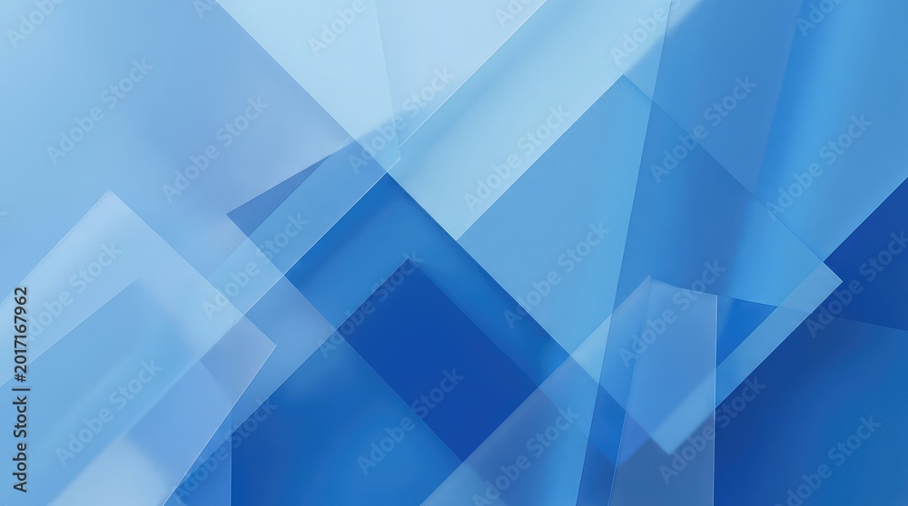 Obraz premium Abstract overlapping blue geometric shapes on light background