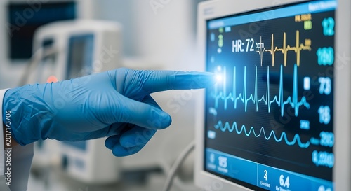 Happy health day doctor examining heart rate monitor for cardiovascular wellness