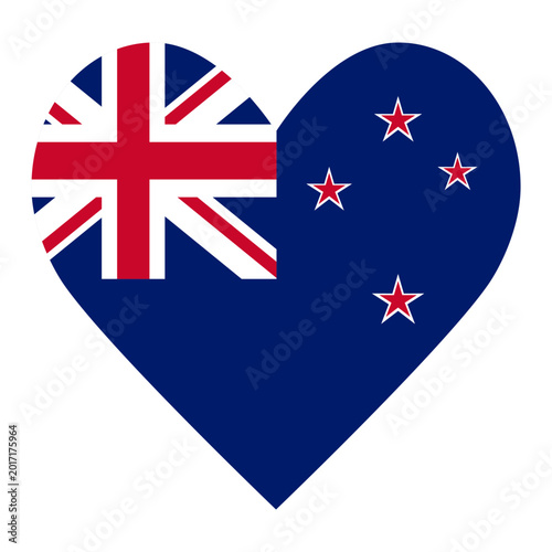 Flag of New Zealand in the shape of a heart