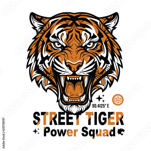 Photos Stylized tiger head logo with prowler squad text