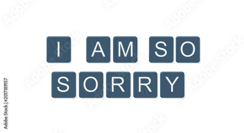 Photos I Am So Sorry Text Message, Apology Words On Blue Scrabble Tiles